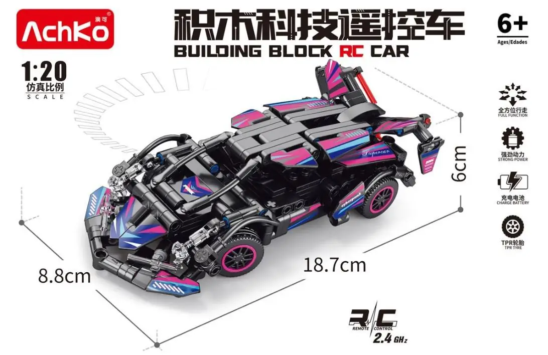 AchKo Remote-controlled speedster in black/pink • Set 70030