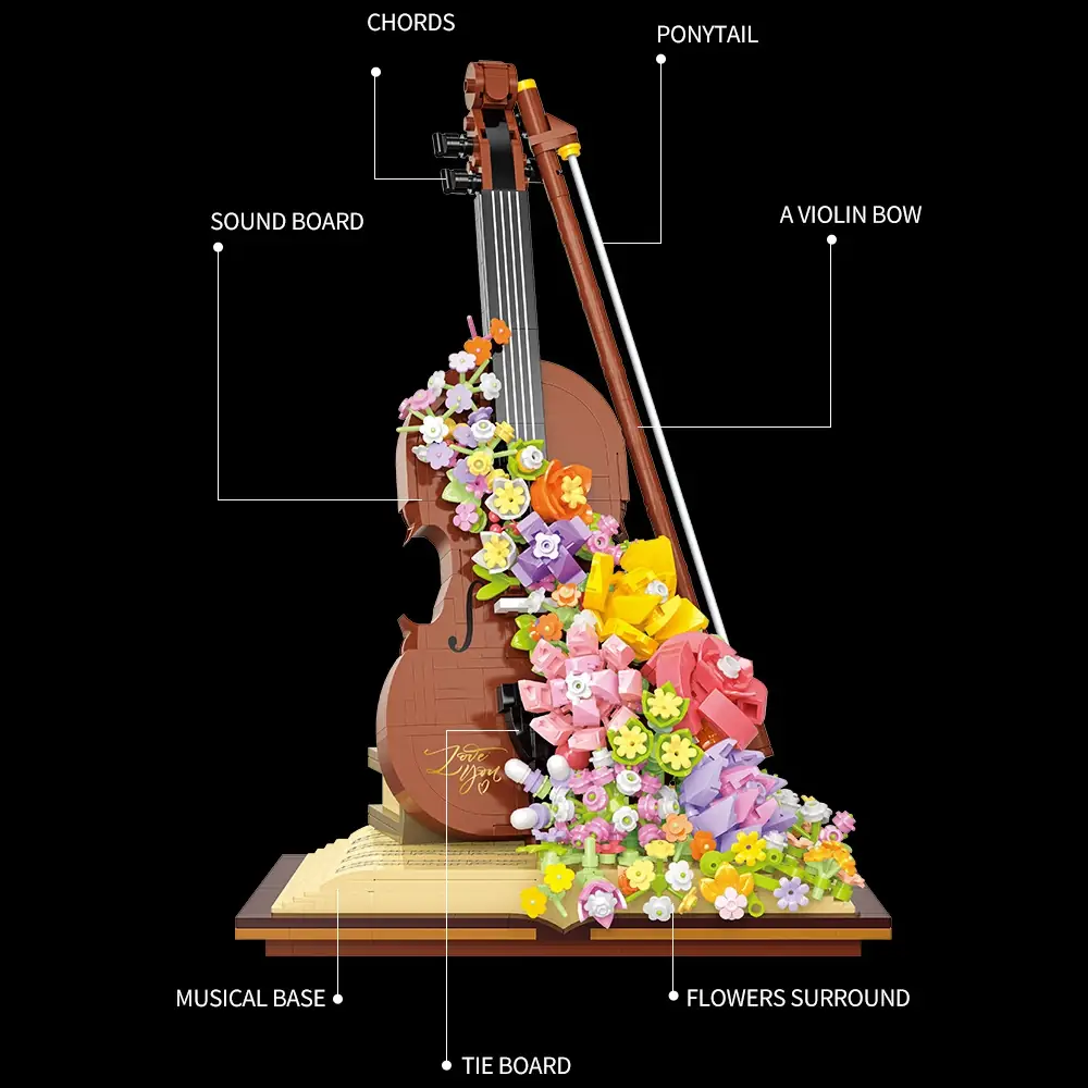Balody Violin with flowers • MINI BLOCKS • Set 21228 • SetDB