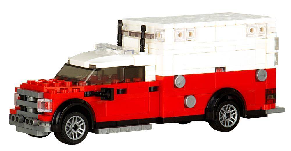 Fire Department Ambulance in red/white (BB-100487) — Prix et comparaison | Brick Broker