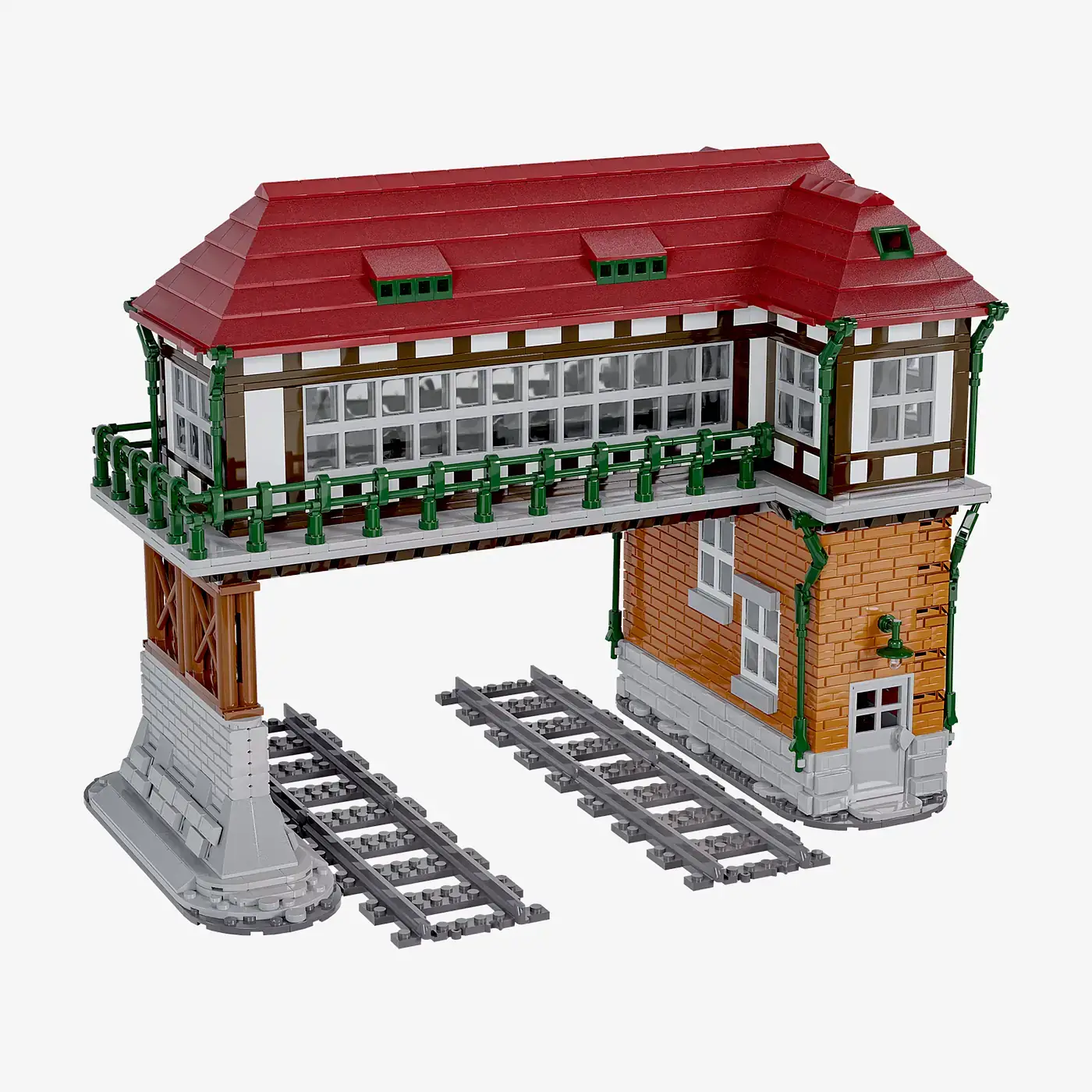BlueBrixx Gantry Signal Box double track Set 102536