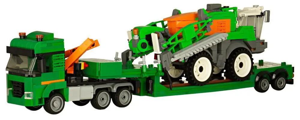 BlueBrixx AMAZONE Low loader with field sprayer • Set 102749