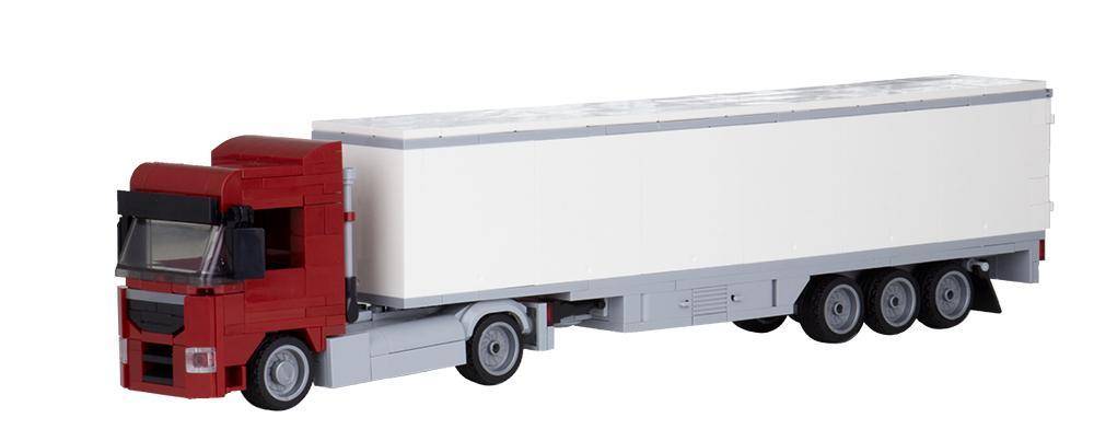Camion Augsbourg 2 essieux avec remorque caisse 3 essieux rouge foncé (BB-102845) — Prix et comparaison | Brick Broker