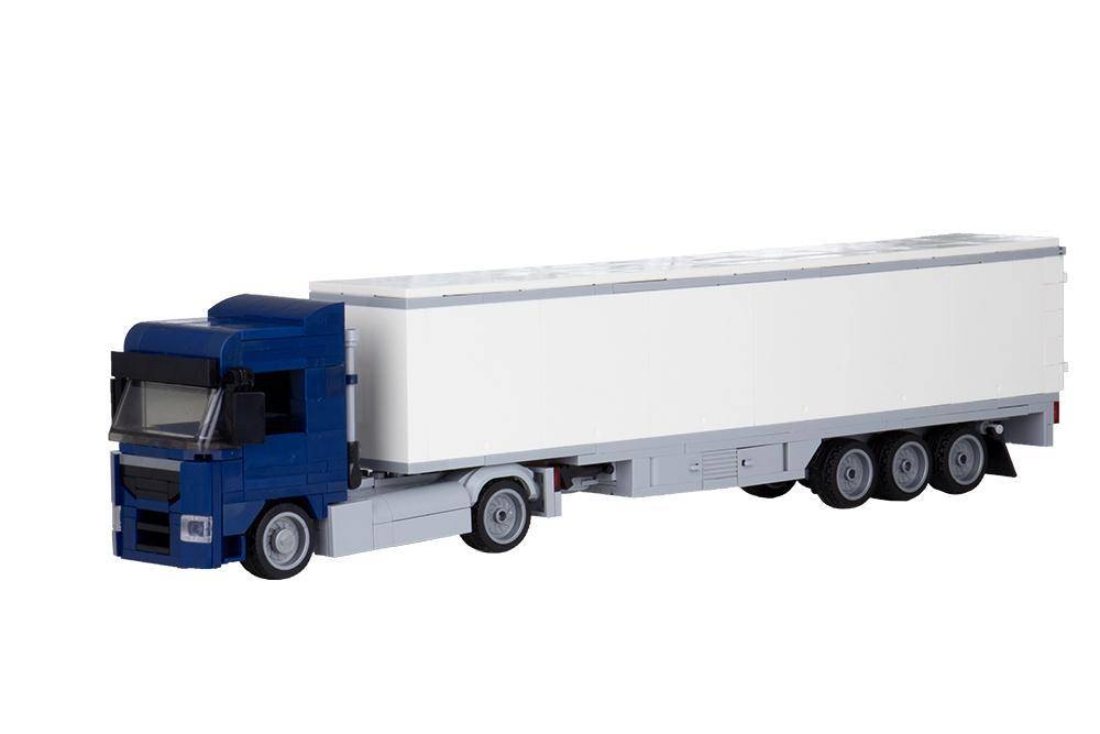 Truck Augsburg 2-axle with 3-axle suitcase dark blue (BB-102847) — Prix et comparaison | Brick Broker