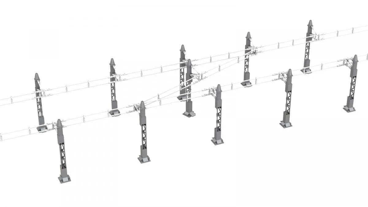 BlueBrixx Individualisable overhead line • Set 103419