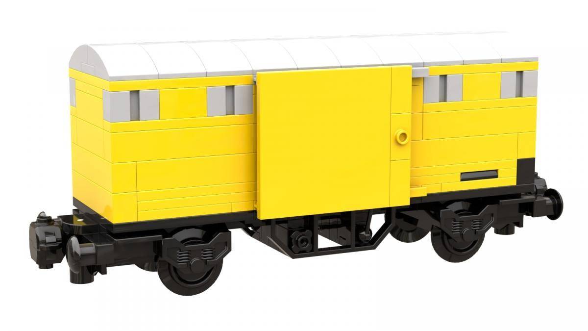 Wagon couvert de marchandises, jaune (BB-103826) — Prix et comparaison | Brick Broker
