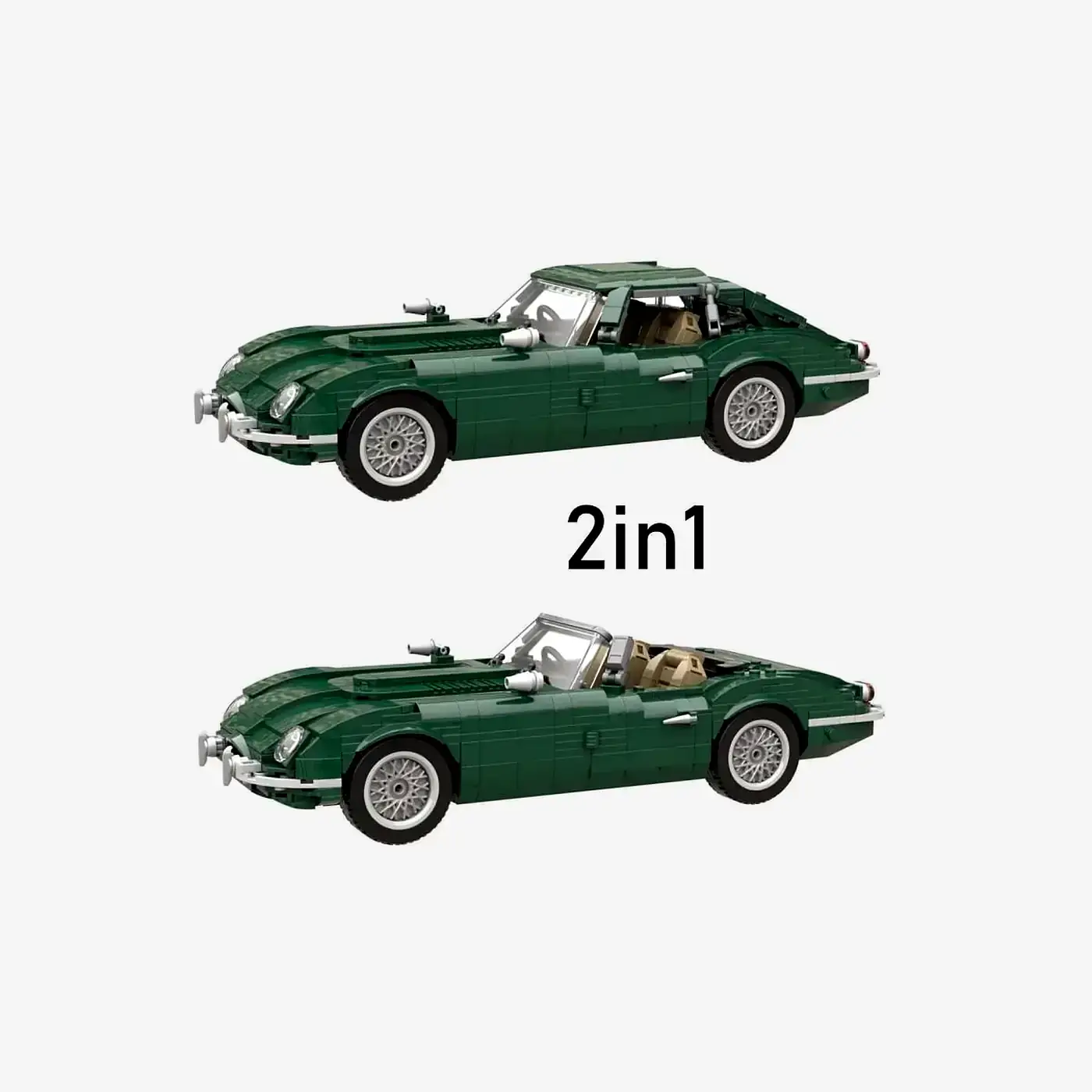 BlueBrixx Classic 2in1 Sports Car dark green • Set 104002