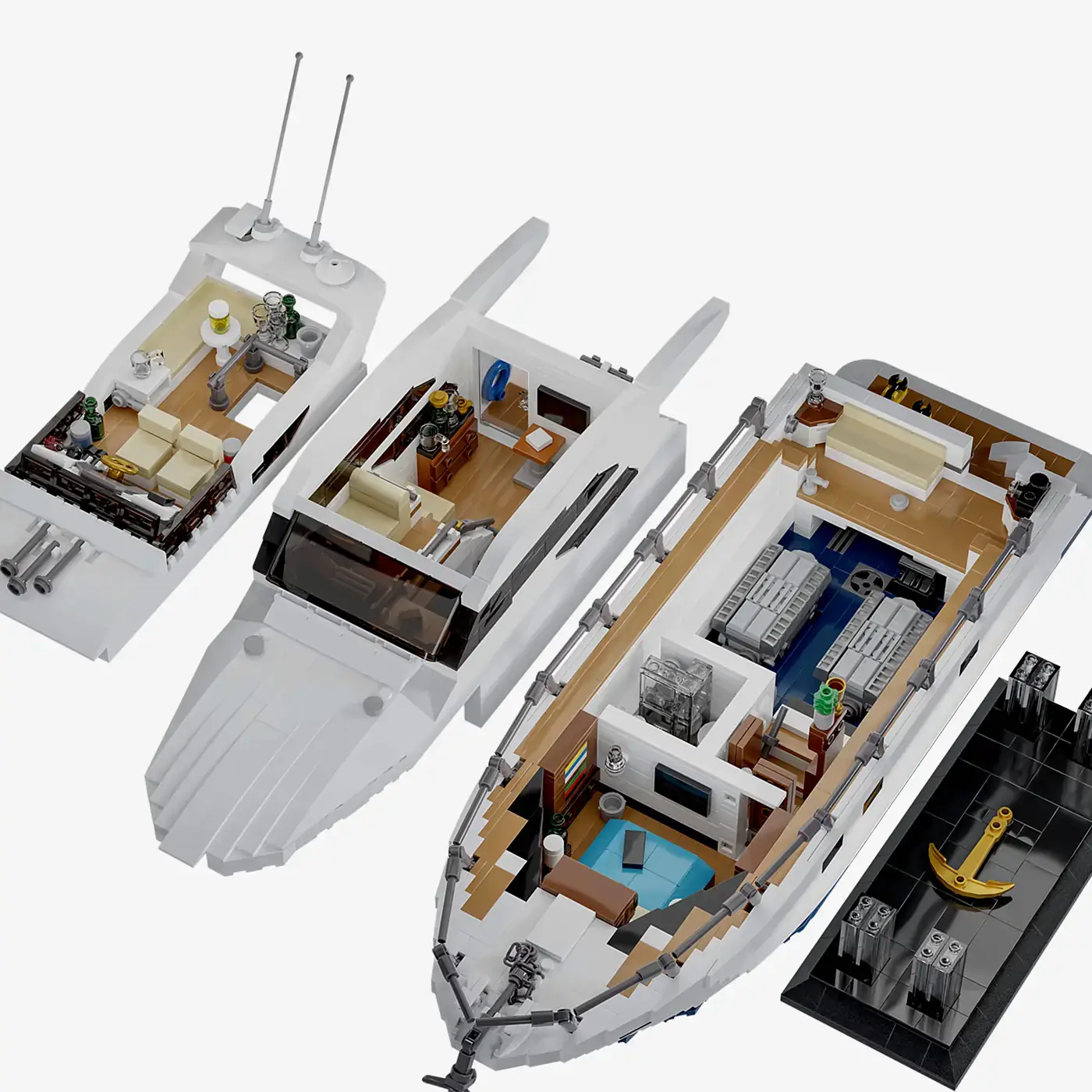 BlueBrixx Modern small Yacht • Set 104321 • SetDB