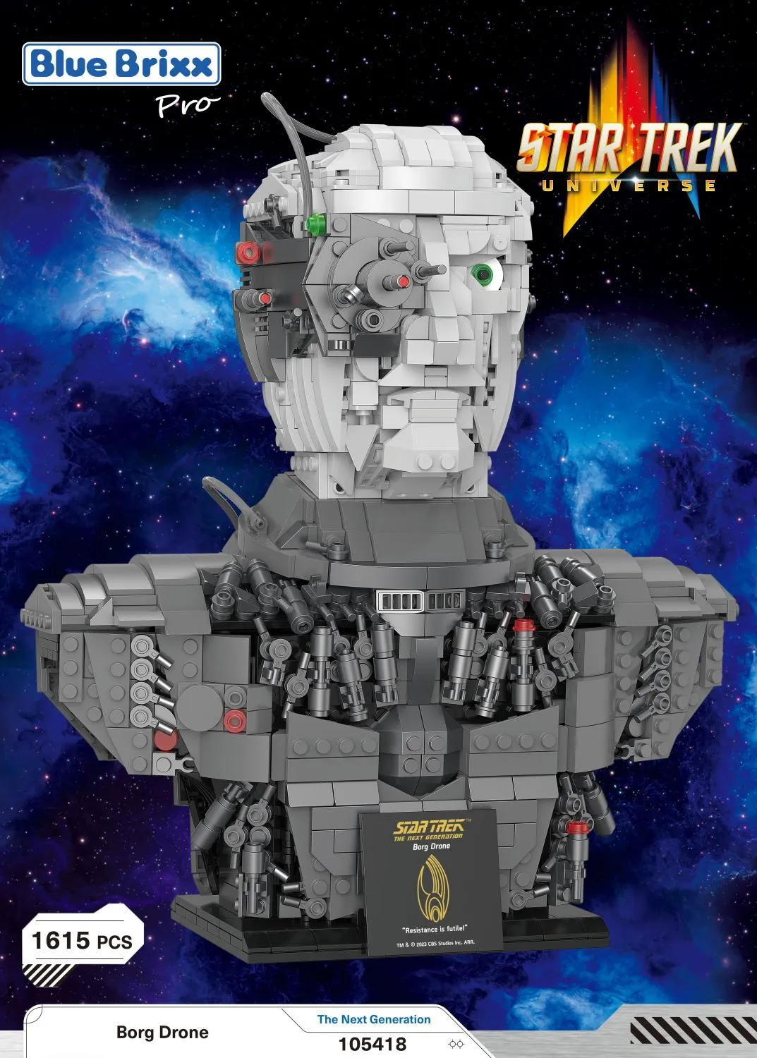 BlueBrixx STAR TREK Borg Drone Bust • Set 105418 • SetDB