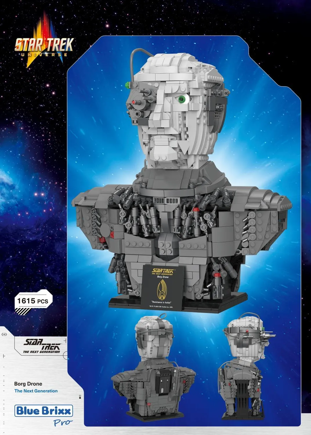 BlueBrixx STAR TREK Borg Drone Bust • Set 105418 • SetDB