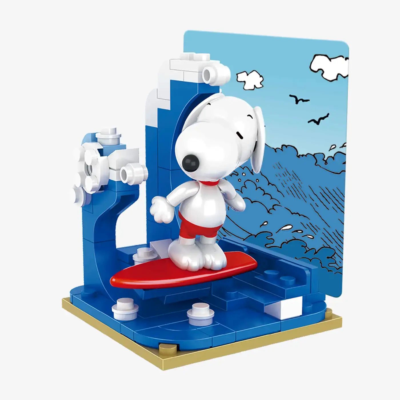BlueBrixx Peanuts Snoopy surfing on the beach • Set 107354 BlueBrixx Peanuts Snoopy surfing on the beach • Set 107354