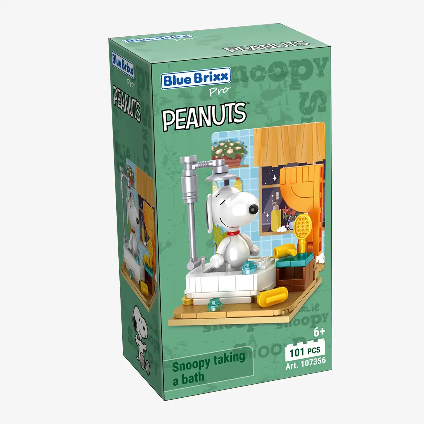 BlueBrixx Snoopy taking a bath • Set 107356 • SetDB