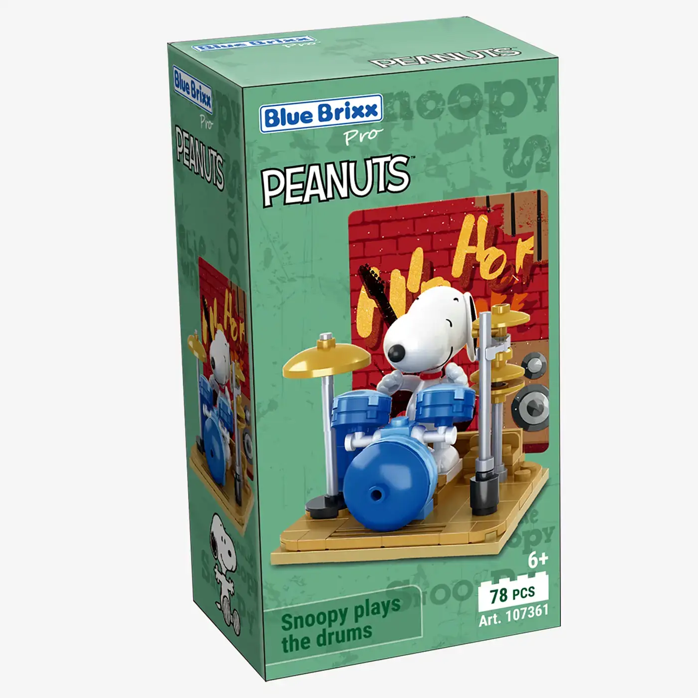 BlueBrixx Snoopy plays the drums • Set 107361 • SetDB