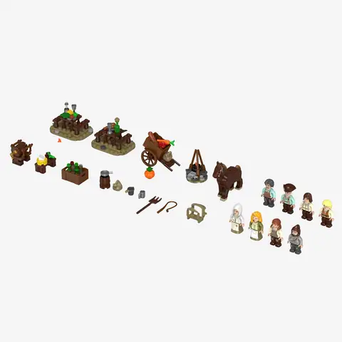 BlueBrixx Minifigure Pack Bear Rock Castle Civilians