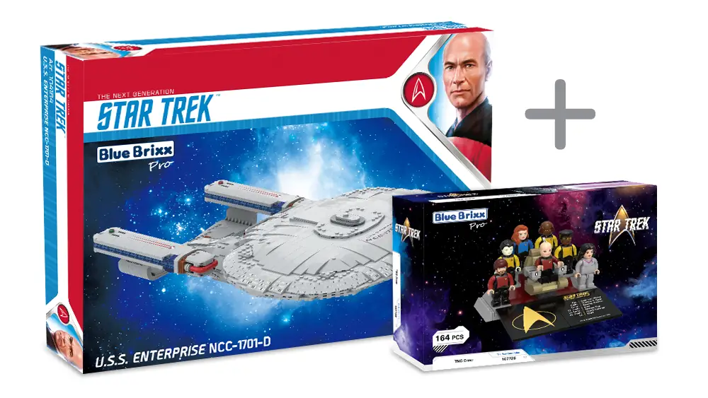 BlueBrixx Bundle STAR TREK USS Enterprise NCC-1701-D with minifigures