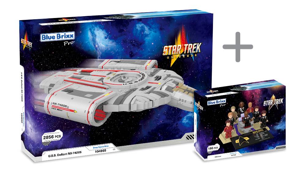 BlueBrixx Bundle STAR TREK USS Defiant NX-74205 with minifigures