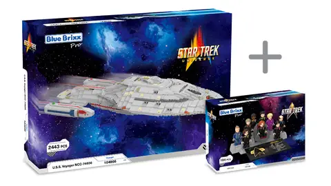 BlueBrixx Bundle STAR TREK USS Voyager NCC-74656 with minifigures