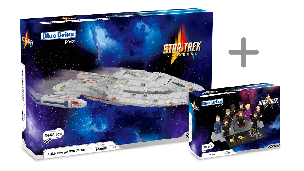 BlueBrixx Bundle STAR TREK USS Voyager NCC-74656 with minifigures