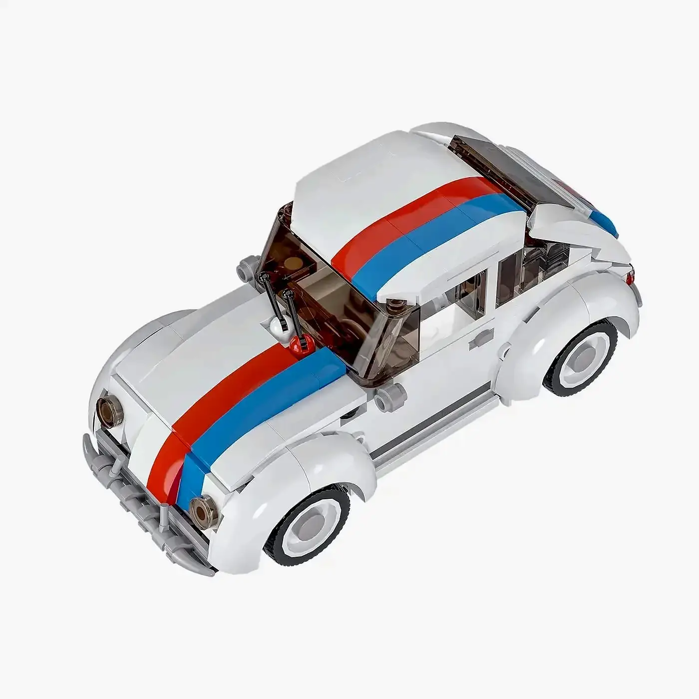 BlueBrixx Classic small car with rally stripes • Set 108513