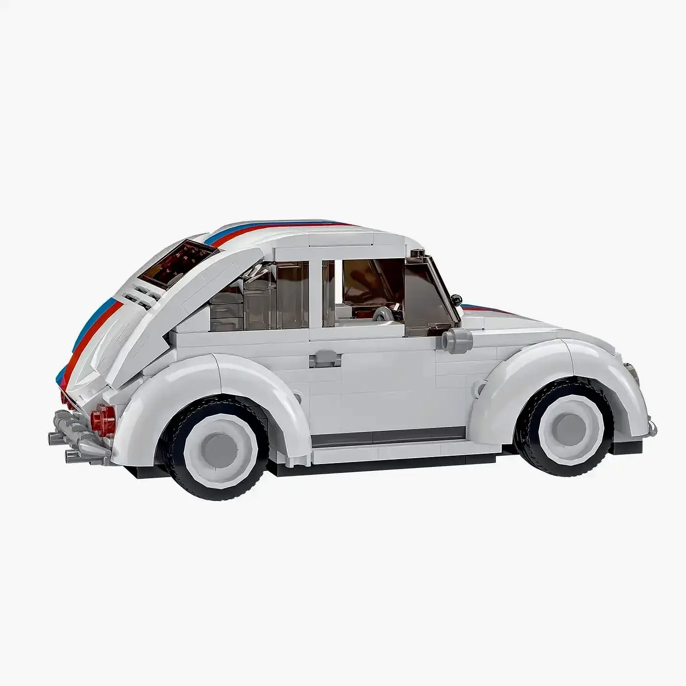BlueBrixx Classic small car with rally stripes • Set 108513