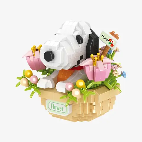 BlueBrixx Peanuts Snoopy`s Flower Basket • DIAMOND BLOCKS