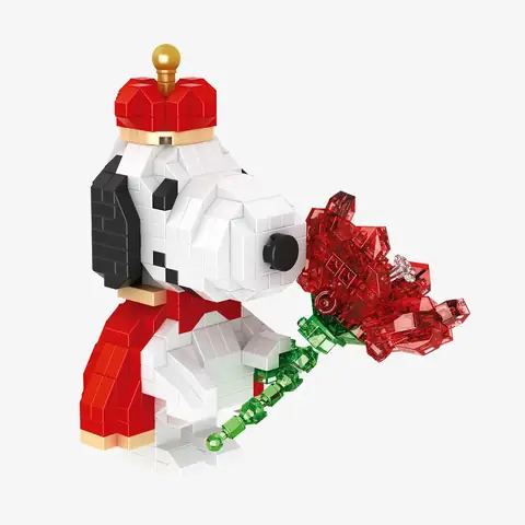 BlueBrixx Peanuts Snoopy sends flowers • DIAMOND BLOCKS