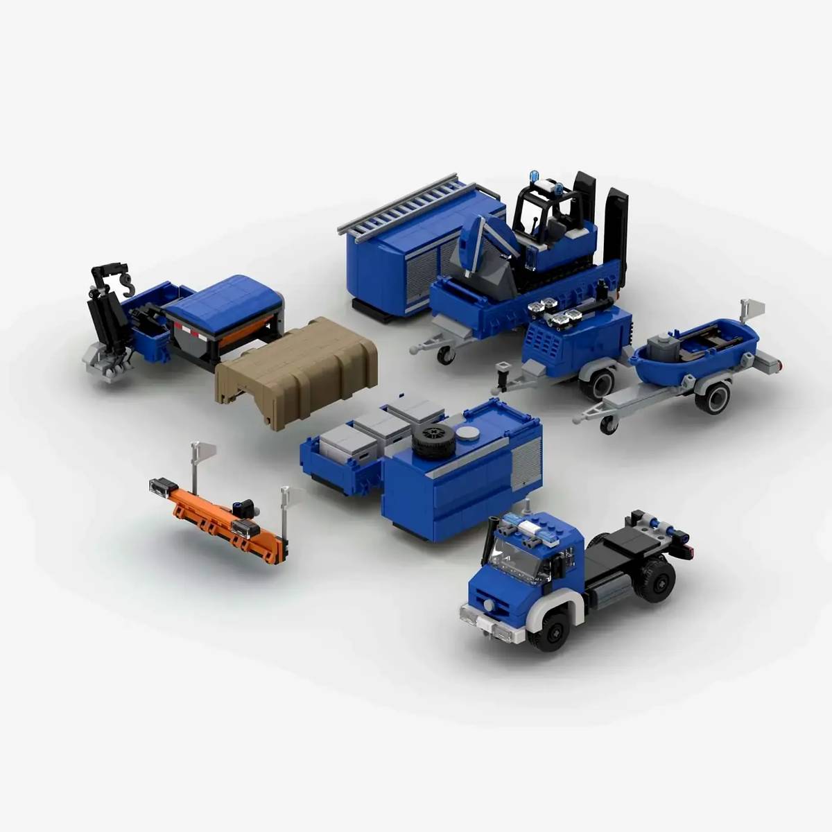 BlueBrixx Technisches Hilfswerk multi-purpose vehicle with swap body a