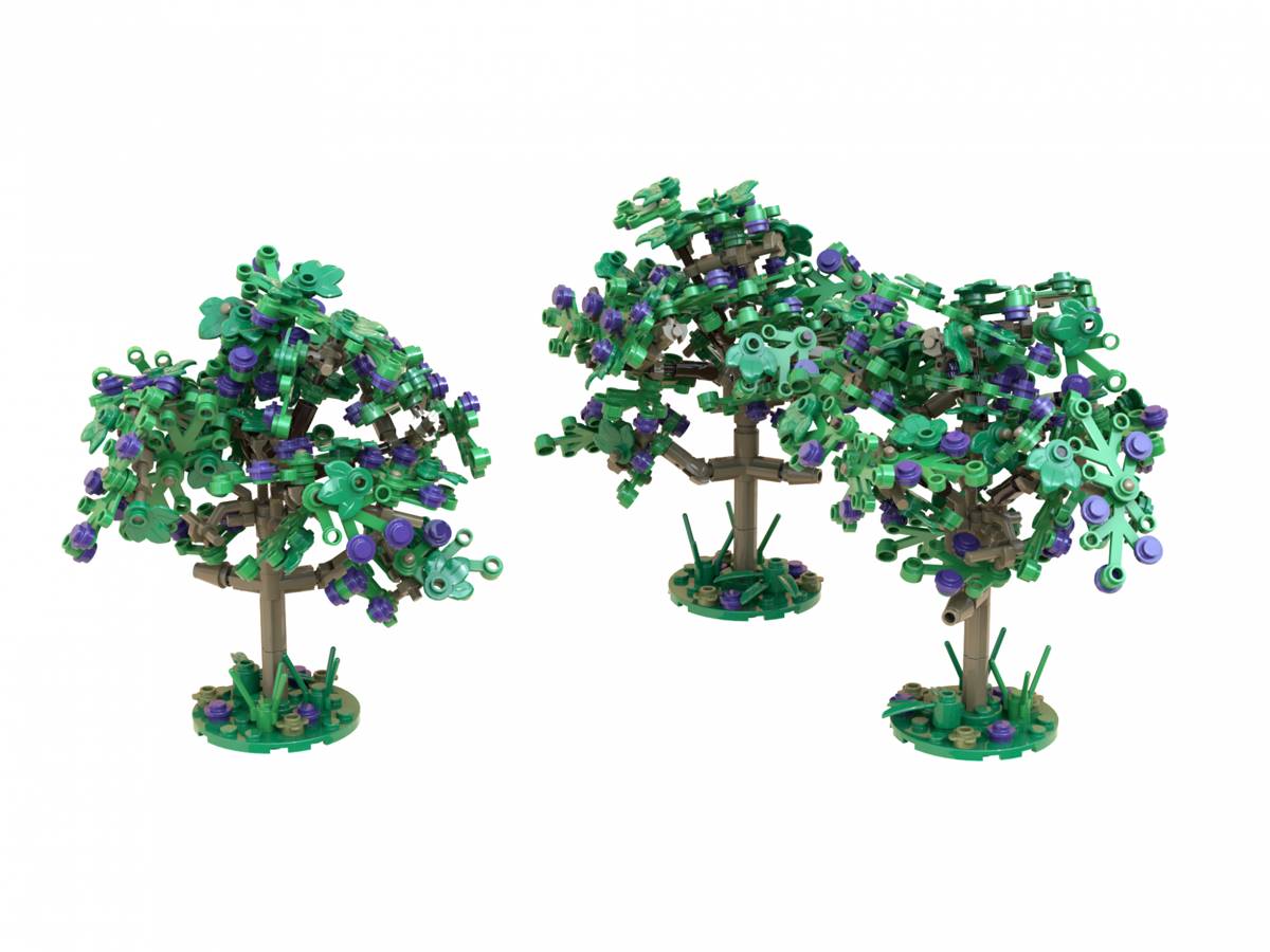 Arbres de pruniers en été, set de 3 (BB-108901) — Prix et comparaison | Brick Broker