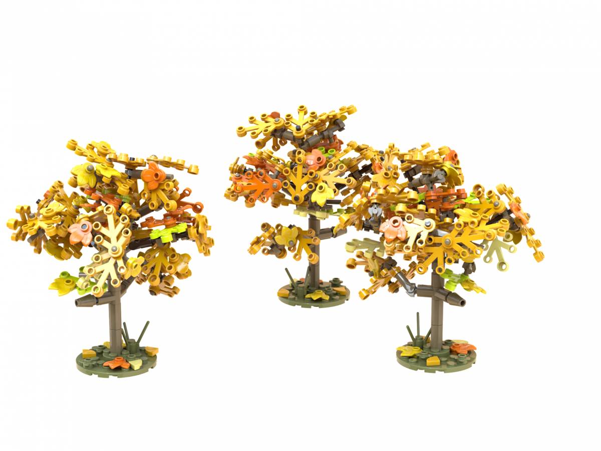 Plum trees in autumn, set of 3 (BB-108902) — Prix et comparaison | Brick Broker