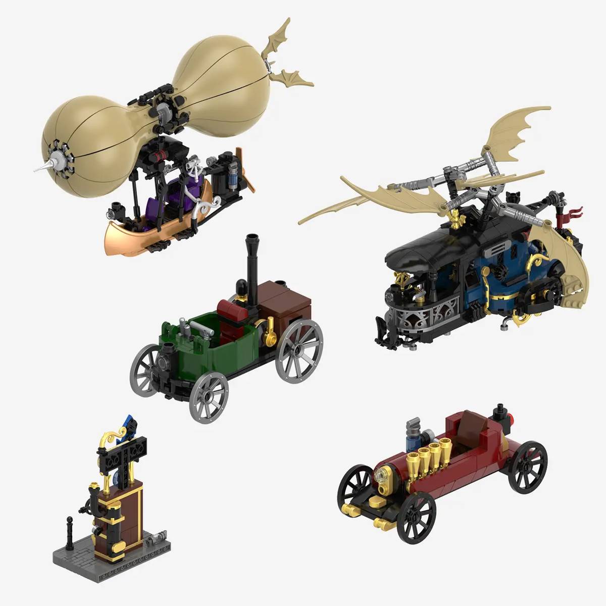 Steampunk Motor Vehicles And Flying Machines (BB-108935) — Prix et comparaison | Brick Broker