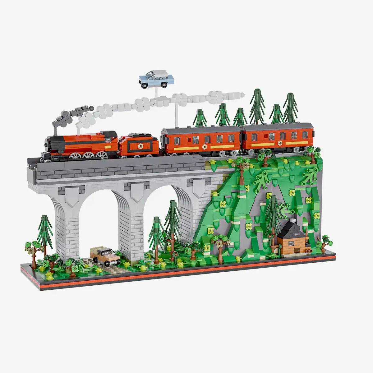 Diorama de locomotive à vapeur sur viaduc (BB-109225) — Prix et comparaison | Brick Broker