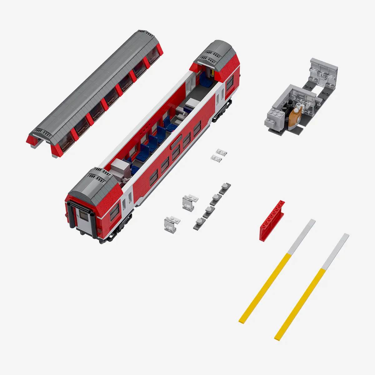 Tramway à deux étages rouge 2 en 1 (BB-110436) — Prix et comparaison | Brick Broker