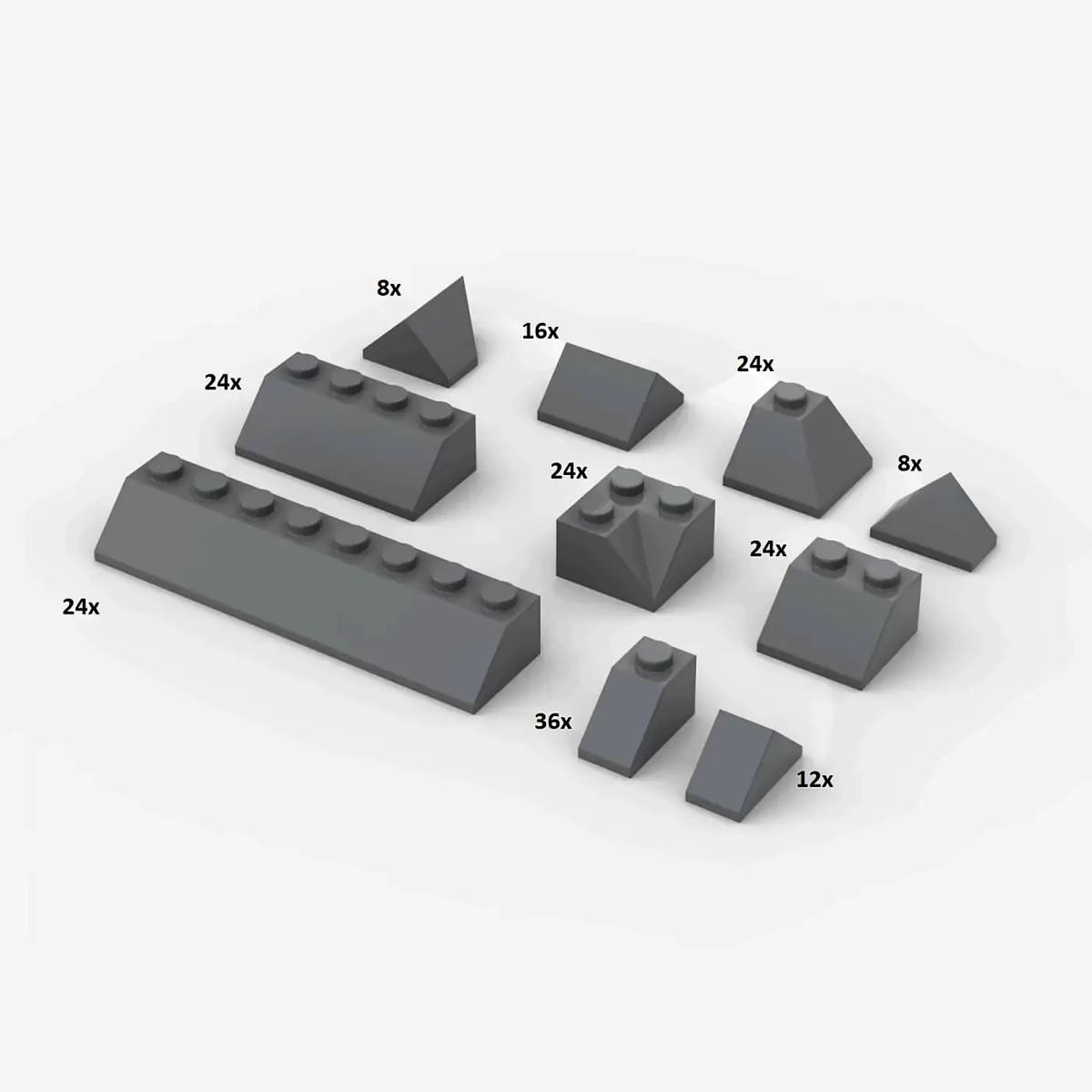 Brix , Roof Slopes, mixed, Dark Bluish Grey (BB-400153) — Prix et comparaison | Brick Broker