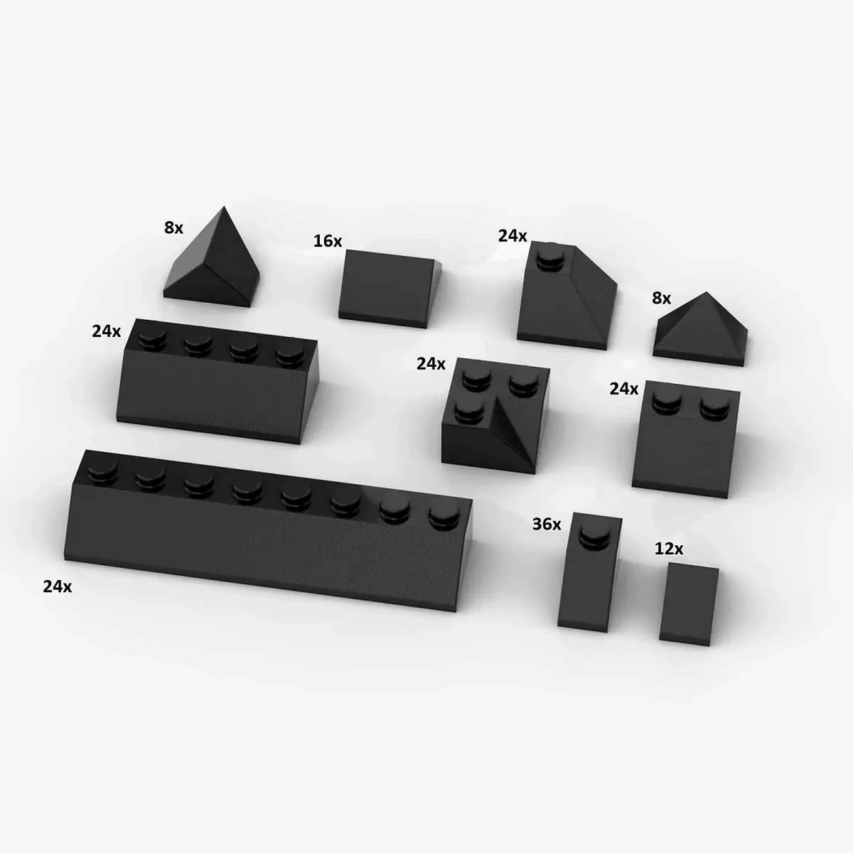 Tuiles de toit, mélangées, Noir - 100 pièces (BB-400154) — Prix et comparaison | Brick Broker