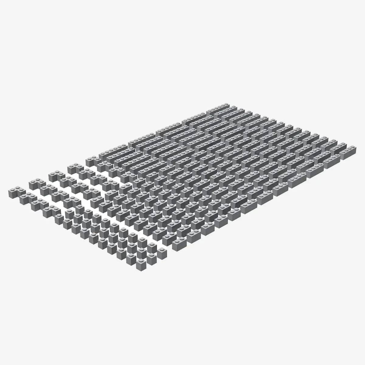 Briques de 1 de large, mélangées, Gris clair (BB-401053) — Prix et comparaison | Brick Broker