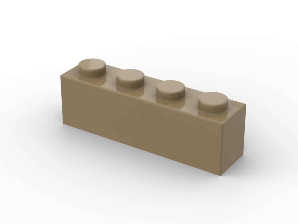 BlueBrixx Brix 500 pcs 1x4 brick, Dark Tan • Set 401202