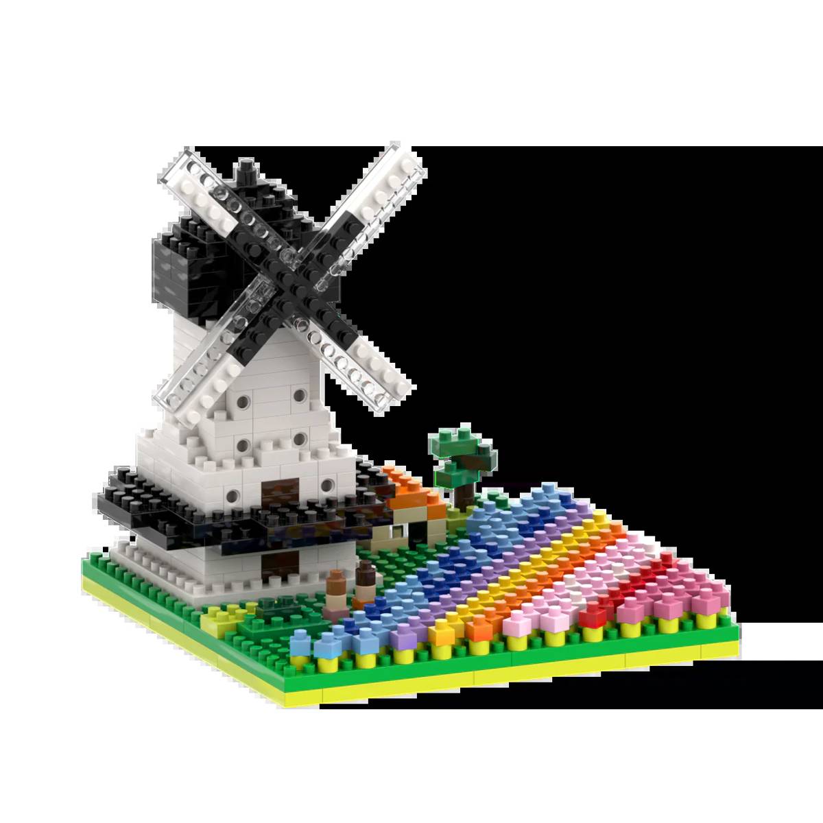 BRIXIES Windmühle mit Tulpen • DIAMOND BLOCKS • Set 200.144