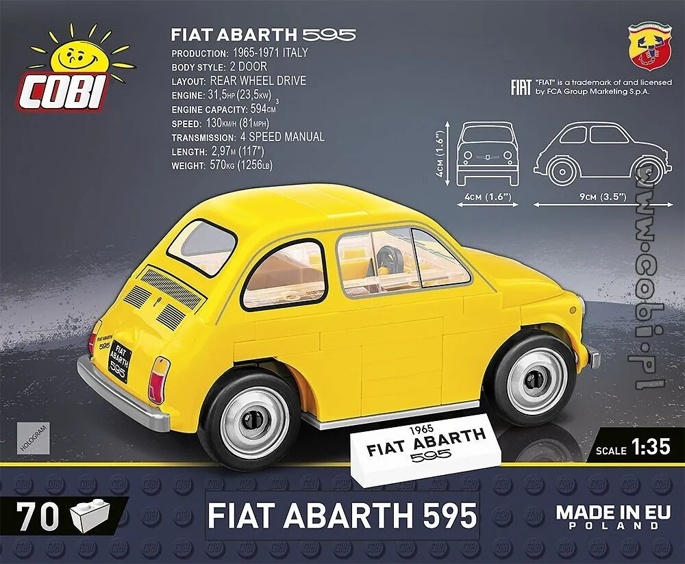 Cobi Fiat Abarth 595 • Set 24514 • SetDB • Merlins Bricks