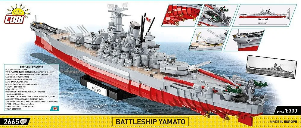 Cobi #4833 戦艦大和　ミリタリーブロック Motion RC | COBI Yamato Battleship 1:300 Scale Building Block Set