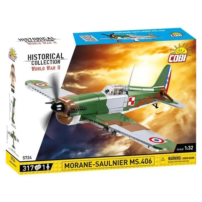 COBI 5724 Small Army – Aereo Morane-Saulnier MS.406 In Mattoncini Da Costruzione, Kit Collezionabile, Modellismo Storico, Multicolore
