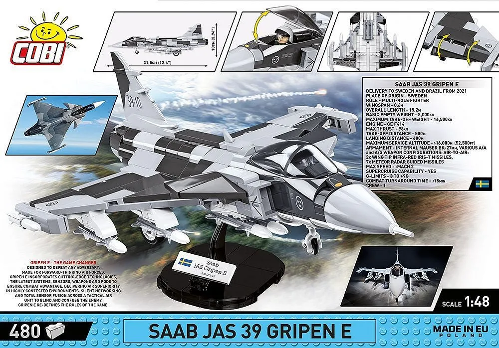 COBI SAAB JAS 39 GRIPEN E 1:48 グリペン Amazon.com: COBI Armed Forces SAAB JAS 39 Gripen E Plane