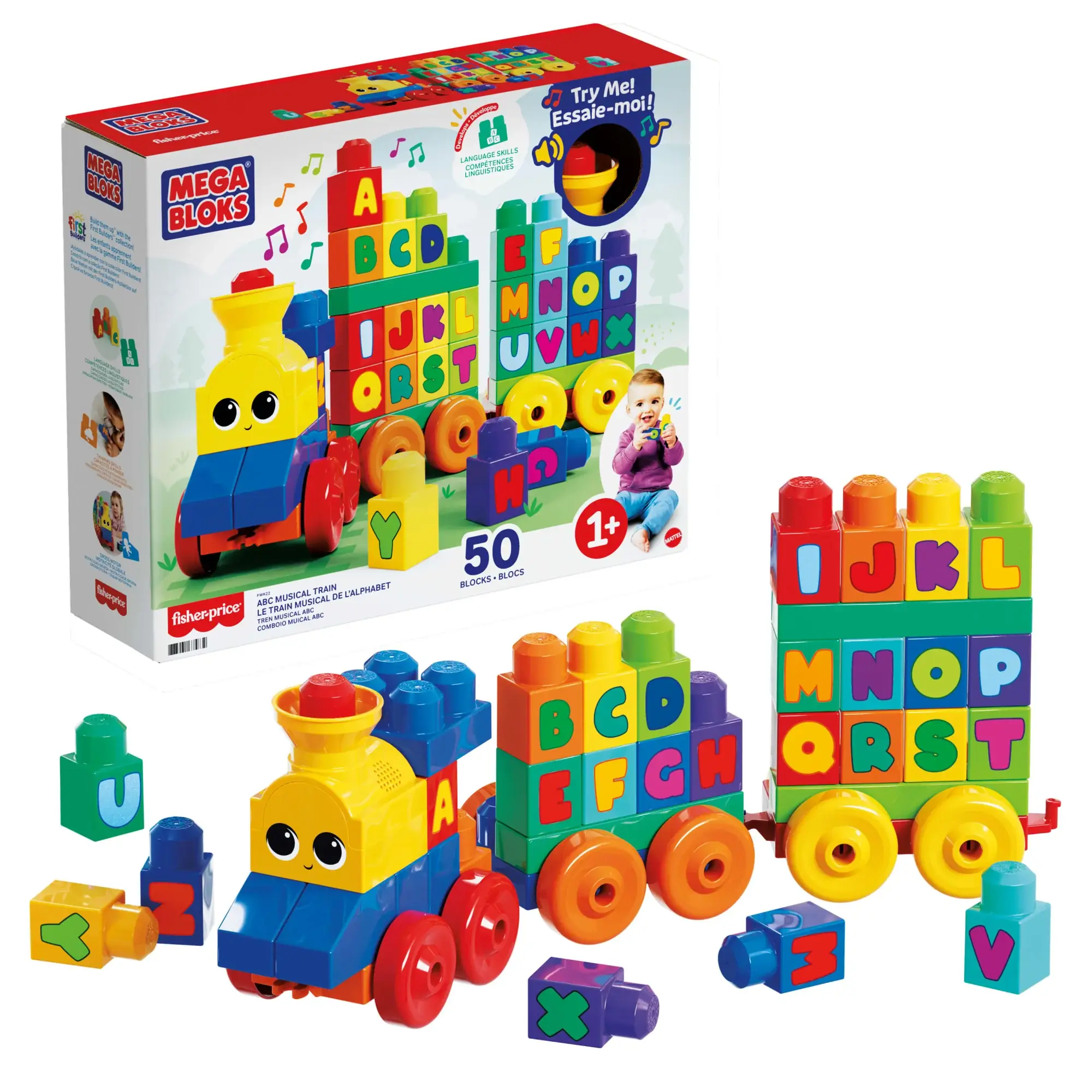 Mattel MEGA BLOKS First Builders ABC Musical Train