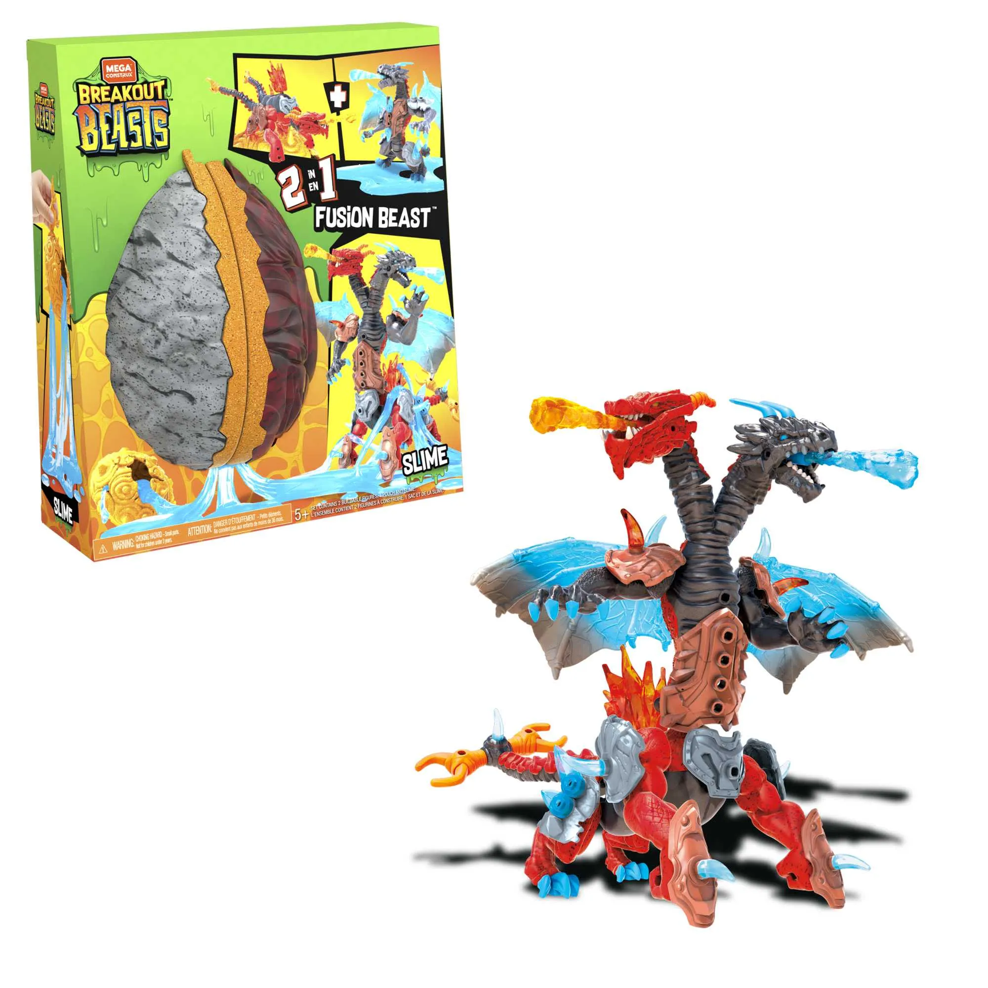 Mattel MEGA Breakout Beasts 2-in-1 Fusion Beast • Set GGJ66