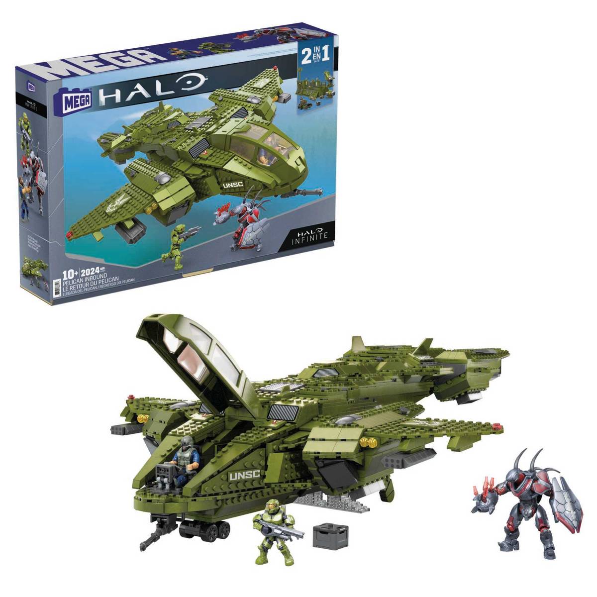 Mattel MEGA Halo Infinite 2-In-1 Set Pelican-Flugschiff Mit 3 Figuren Mattel MEGA Halo Infinite 2-In-1 Set Pelican-Flugschiff Mit 3 Figuren