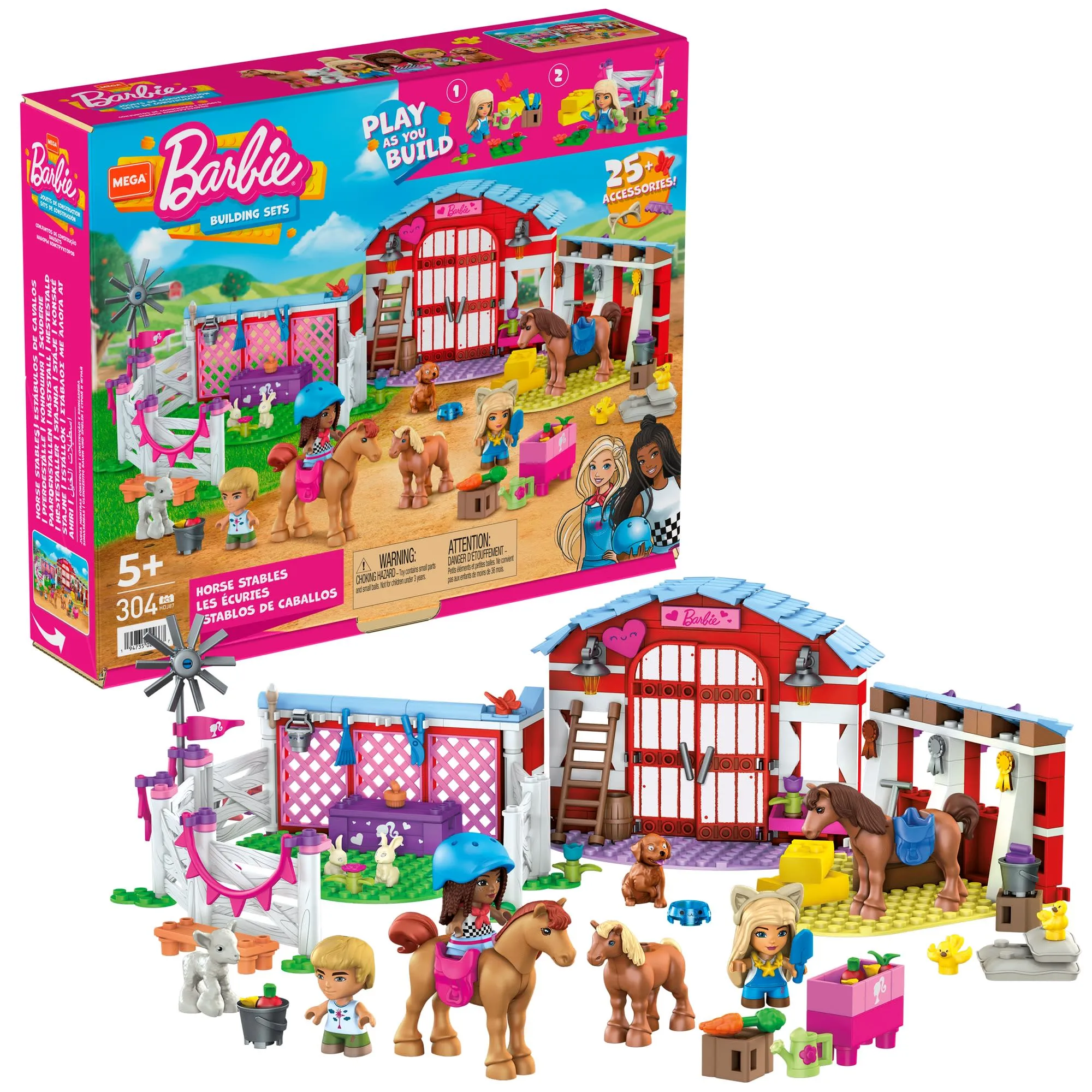 Mattel MEGA Barbie Horse Stables • Set HDJ87 • SetDB