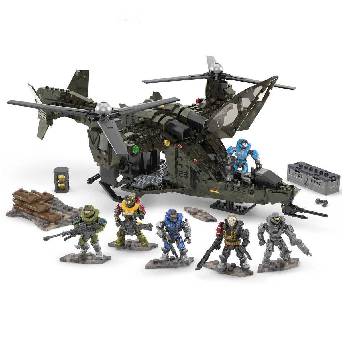Mattel MEGA Halo UNSC Falcon Sweep Helicopter Vehicle Noble Team
