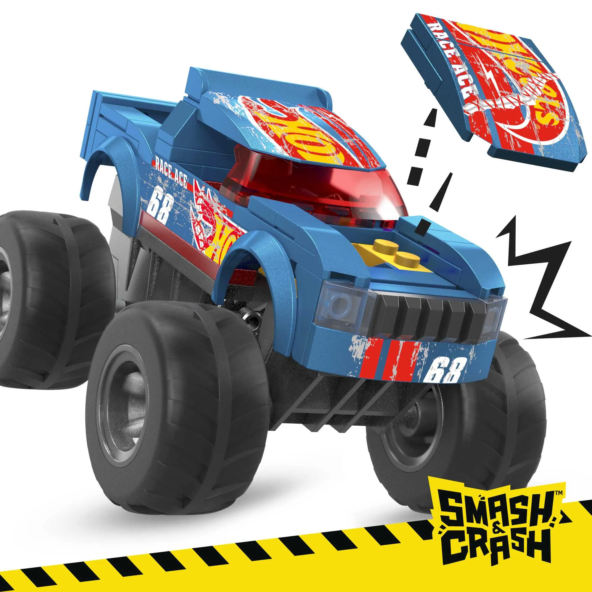 MEGA Construx Hot Wheels Smash Crash Race Ace Monster Truck