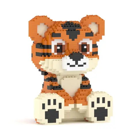 らっきーじゃっく　ライオンオブジェ JEKCA Blocky Tiger 01 Standard Size • SCULPTOR BLOCKS