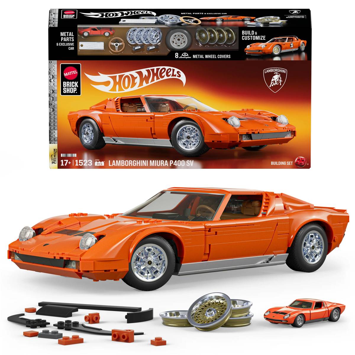 Mattel Brick Shop Hot Wheels '71 Lamborghini Miura P400 SV Mattel Brick Shop Hot Wheels '71 Lamborghini Miura P400 SV