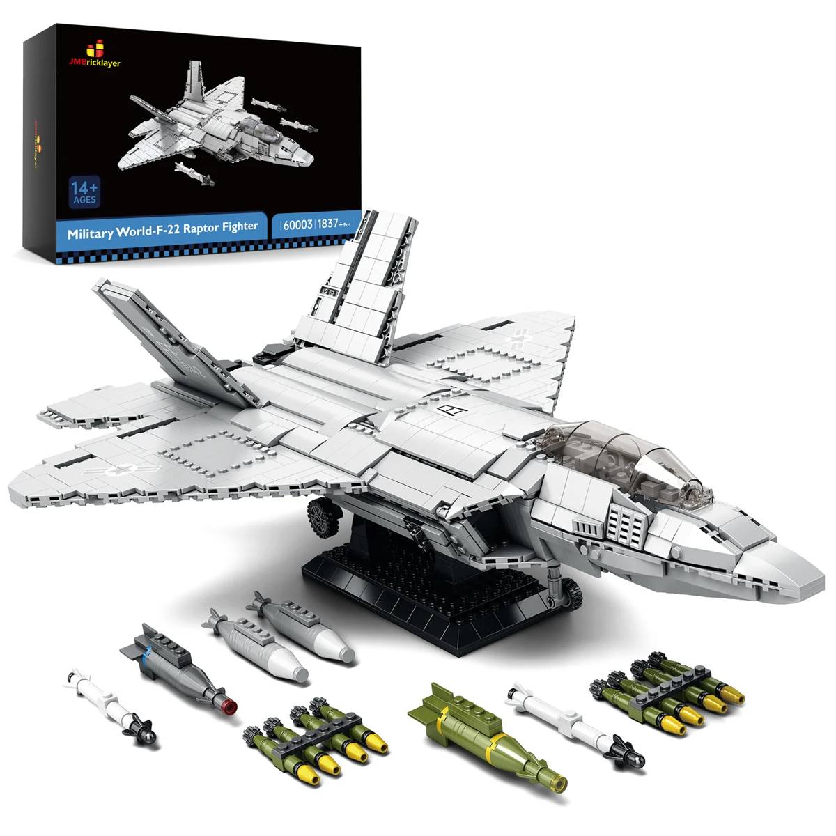 Ensemble d'avion de combat F-22 Raptor (JMB-60003) — Prix et comparaison | Brick Broker