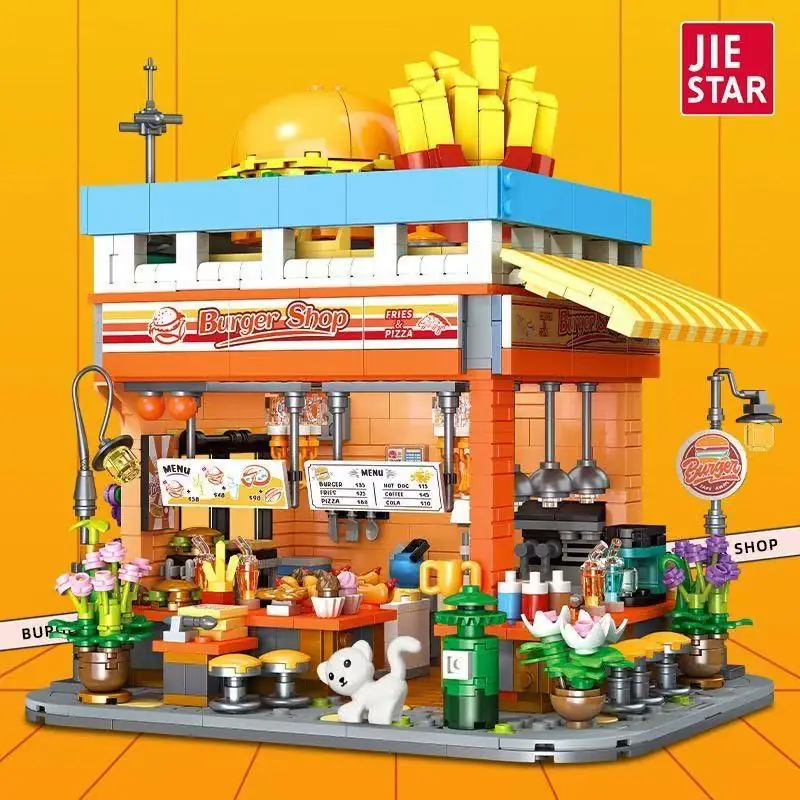 JIESTAR Burger Shop • Set JJ9082 • SetDB • Merlins Bricks